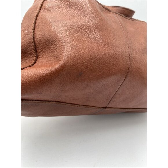 American Leather Co Handbag Bag Soft Slouchy Brown Double Strap Purse Zipper - Picture 9 of 14